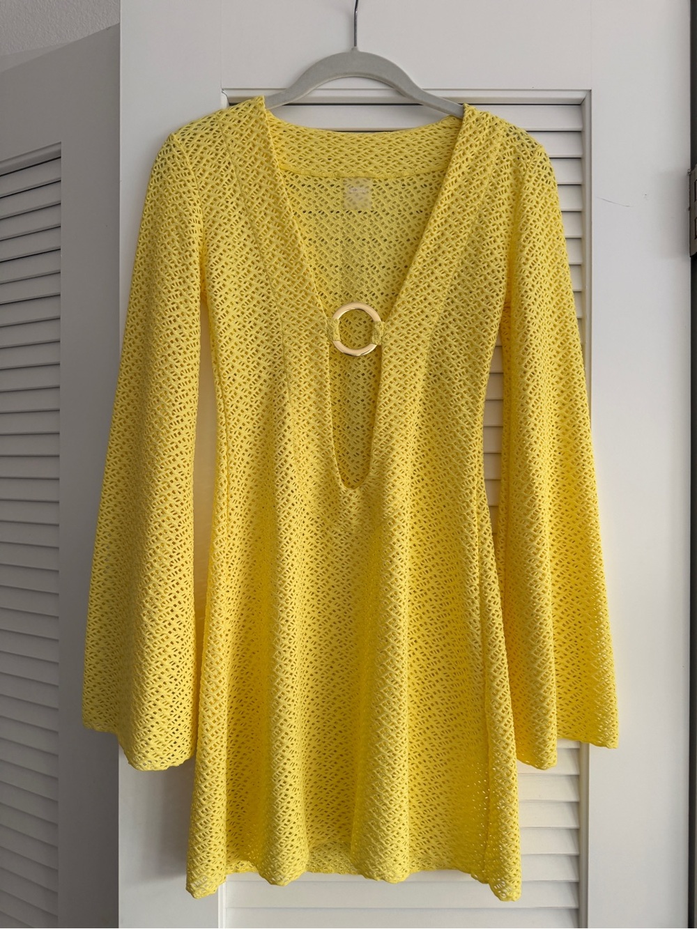 Monday Swimwear Montego Mini Dress in Citrus Crochet size P petite - Picture 4 of 9